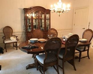 Display Cabinet with light.  Table and 6 chairs.