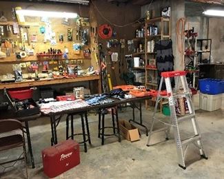 Basement is full of tools.