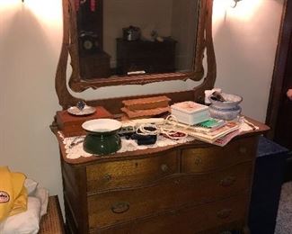 ANTIQUE DRESSER WITH MIRROR