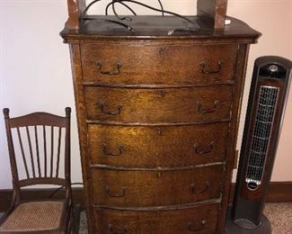 ANTIQUE FIVE DRAWER DRESSER 