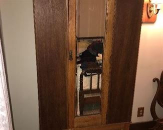 ANTIQUE MIRRORED WARDROBE / ARMOIRE  