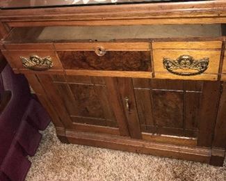 ANTIQUE EASTLAKE SMALL SIDEBOARD