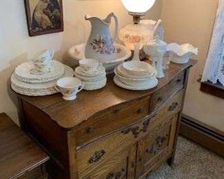 ANTIQUE TIGER OAK BUFFET