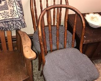 ANTIQUE ROUND BACK CHAIRS