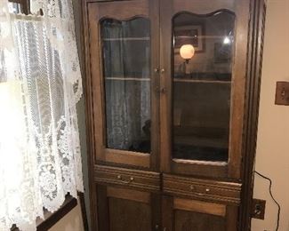 ANTIQUE COUNTRY PRIMITIVE CHINA CABINET