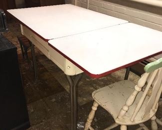 ANTIQUE METAL DINING TABLE