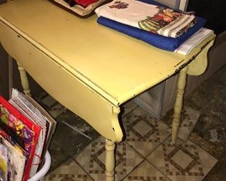 YELLOW DROP LEAF TABLE