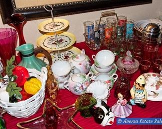 TABLES FULL of Ceramics and Glassware