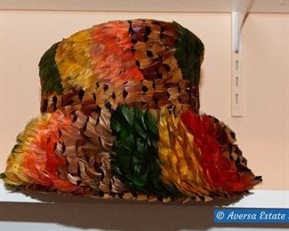 Women's Colorful Feather Hat