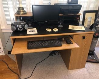 Desk and computer equipment
