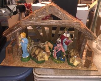 Paper mâché nativity set - made in Italy
