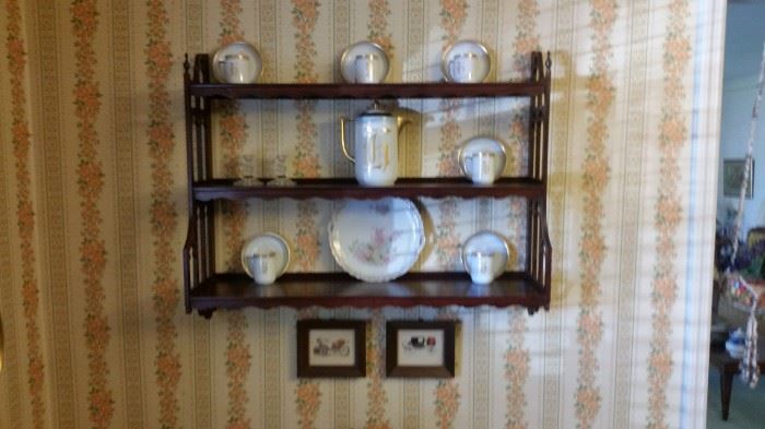 Over-sized what-not with plate rack
