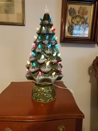 Vintage ceramic Lighted Christmas Tree 