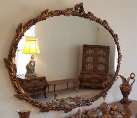 Gorgeous Oval Mirror. Very unusual.