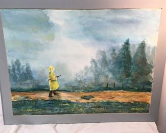 Watercolor by Dr. G Arnold - Man Walking in the Rain CW1010 New Orleans Artist https://www.ebay.com/itm/113732393902