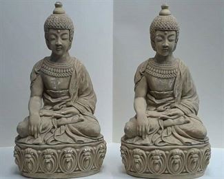 Two Buddha Statues in Plaster Measures 20 in Tall by 10 in Wide LA6063 https://www.ebay.com/itm/113732393921