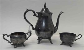 TEAPOT CREAM & SUGAR CADDY ELECTROPLATED SILVER US BY INT'L SILVER CO LA6101 https://www.ebay.com/itm/123750656815