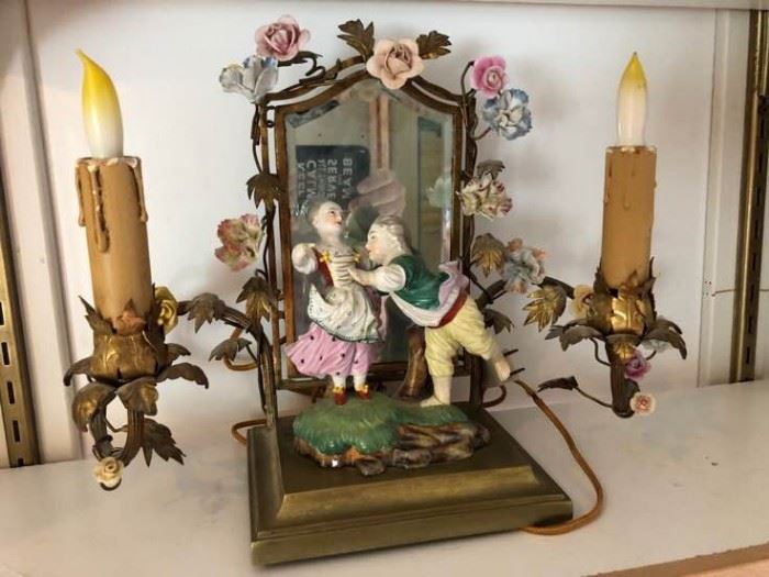Antique Boudoir Lamp Mirror