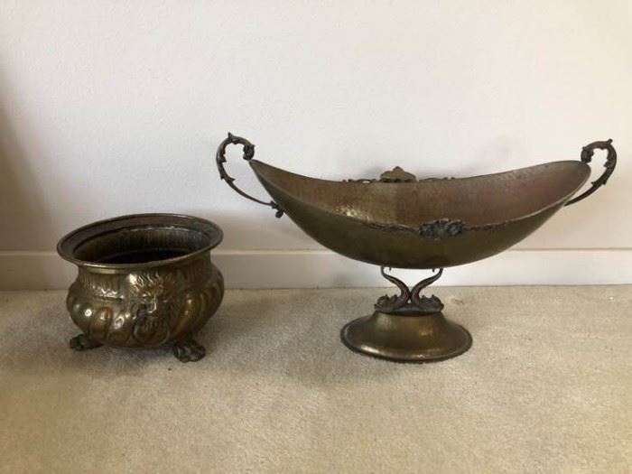 Antique brass containers