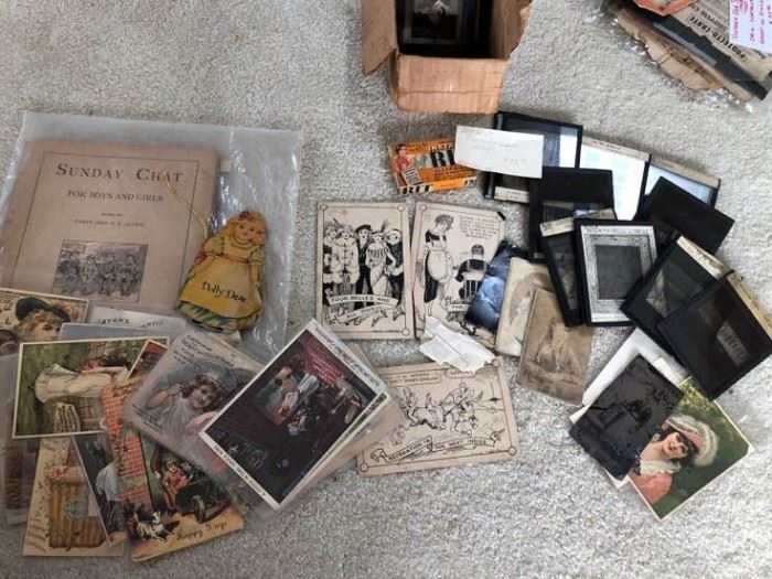 Antique Psychological Slides and Vintage Ephemera