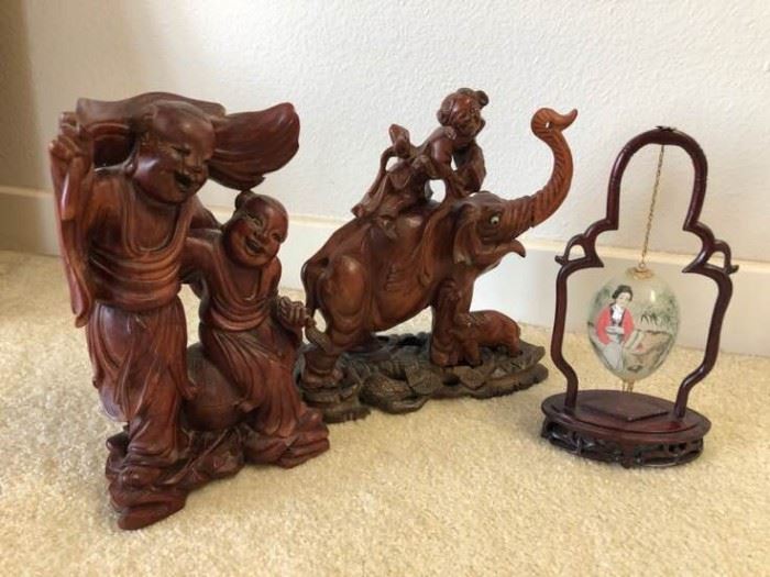 Asian Rosewood Figurines