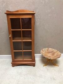Curio Cabinet and Stone Bowl