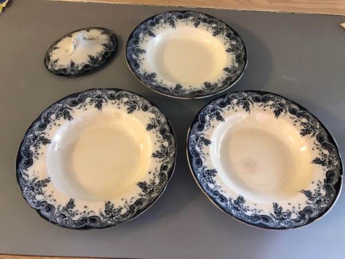 Doulton Burslem England Laburnum Blue and White bowls