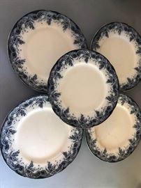Doulton Burslem England Laburnum Blue and White plates