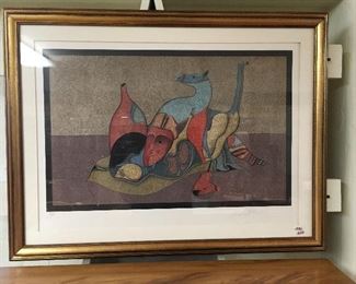 Signed lithograph by Mihail Chemiakin. Approximately 19 inches by 26 inches. Low estimate $300