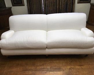 Modern linen sofa. Low estimate $500