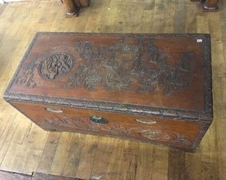 Carved trunk. Low estimate $100