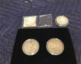 Morgan silver dollars 1878, 1878,1878, 1921