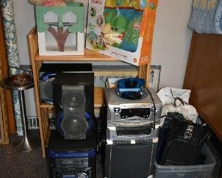 FOLDABLE SHELF, STEREO, KARAOKE MACHINE