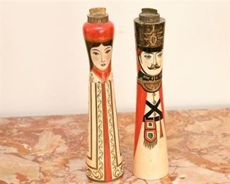 15. Pair of MidCentury Vintage Figural Salt  Pepper Shakers
