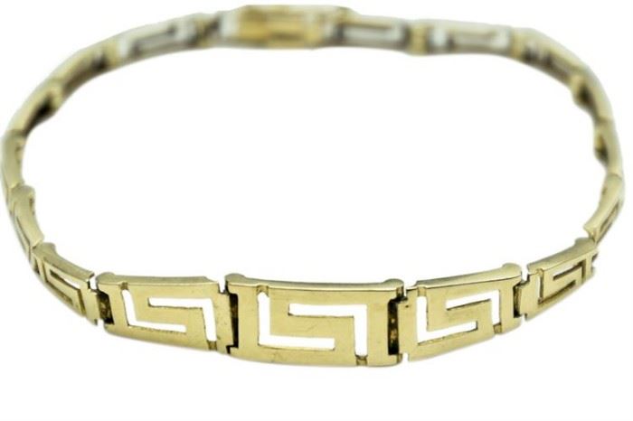 24. Fine K Gold Greek Key Form Bracelet