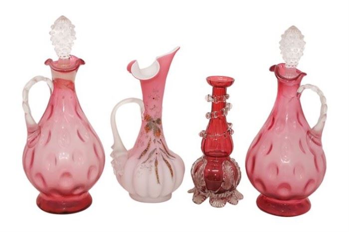 87. Group Lot of Cranberry Glass