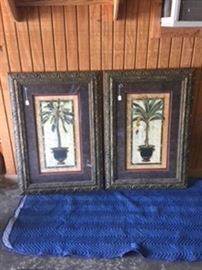 E41- Pair of Framed Palm Prints 47" H x 23.5" W