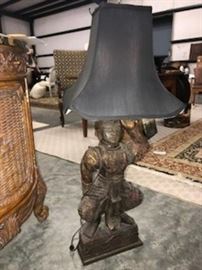 E30- Antique Wooden Soldier Lamp