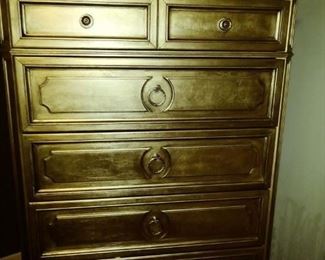 gold tone w/mirror top chests