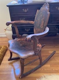 Genuine antique furniture pieces throughout. 