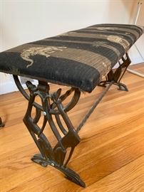 Cast iron base furniture bench