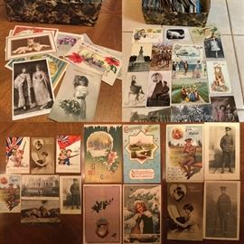 Antique postcards - holiday, WWI, children, animals etc.