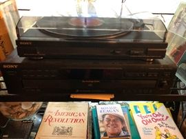 turntable, vintage vinyl LPs albums