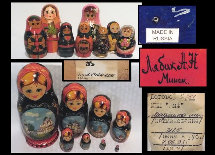 Nesting dolls from Russia .
