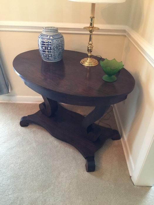 Oval console table