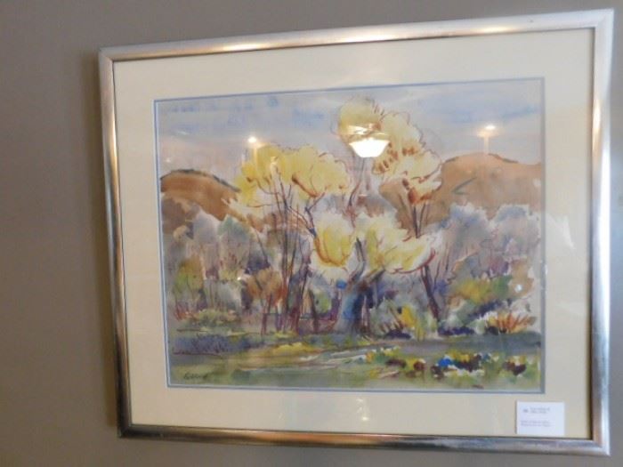 Eric Gibberd Watercolor on paper ( Bank of Mojave River)