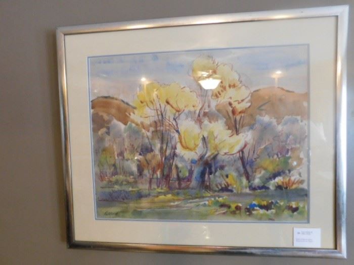 Eric Gibberd Watercolor on paper ( Bank of Mojave River) 