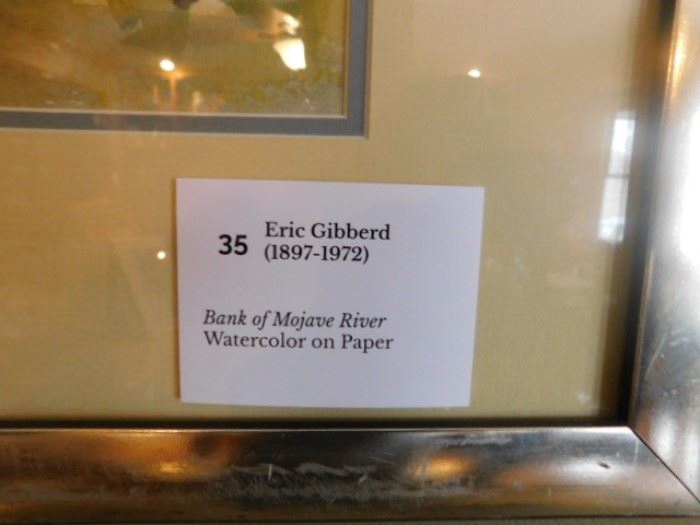 Eric Gibberd Watercolor on paper ( Bank of Mojave River)