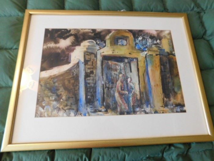 Nancy Stewart Watercolor "Moonlit meeting" New Mexico artist