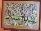 "A.D. Thyaga" Signed Watercolor